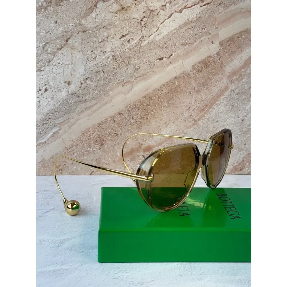 Bottega Veneta BV1436S Drop Earring Sunglasses in Beige $760